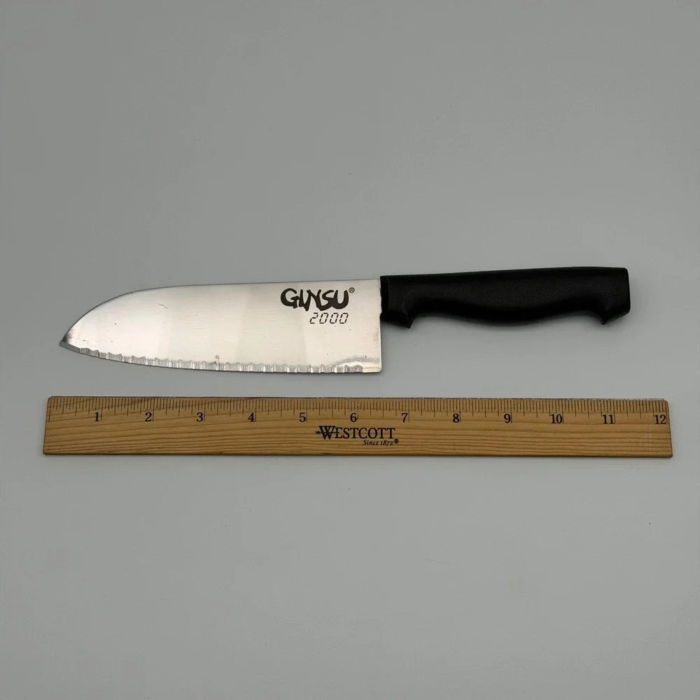 Vintage Ginsu 2000 Serrated Kitchen Chef Knife Stainless Steel 6.5